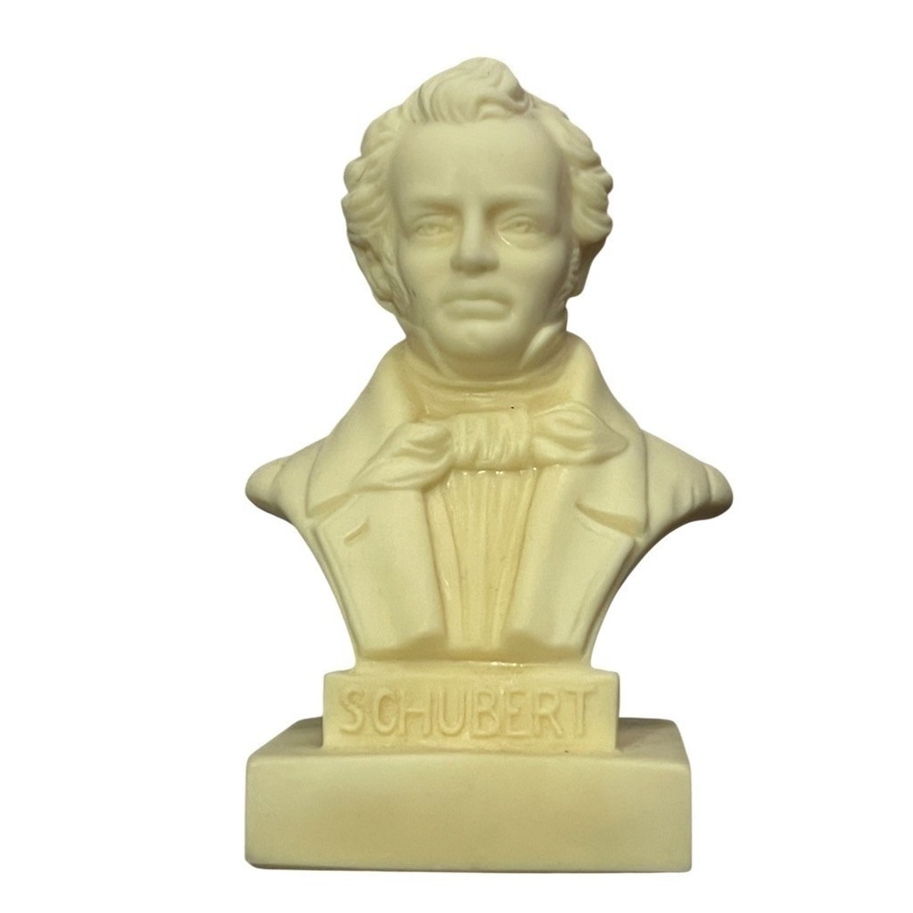 Vintage Franz Schubert Composer Bust Figurine Statue White Desk‎ Decor